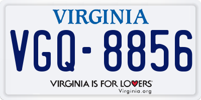VA license plate VGQ8856