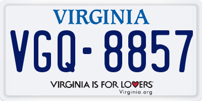 VA license plate VGQ8857