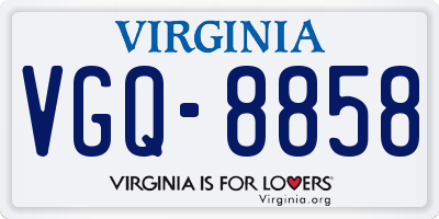 VA license plate VGQ8858