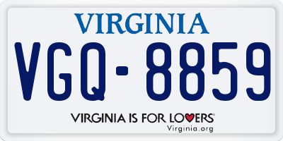 VA license plate VGQ8859