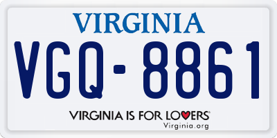 VA license plate VGQ8861