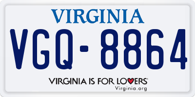 VA license plate VGQ8864
