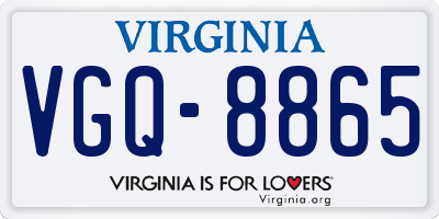 VA license plate VGQ8865