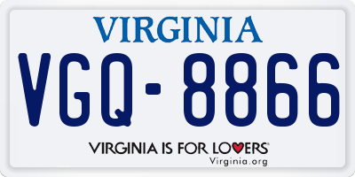 VA license plate VGQ8866