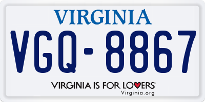 VA license plate VGQ8867