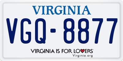 VA license plate VGQ8877