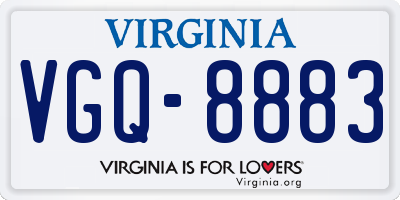 VA license plate VGQ8883
