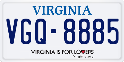 VA license plate VGQ8885