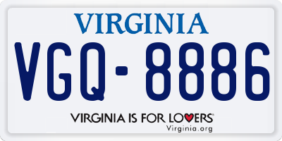 VA license plate VGQ8886