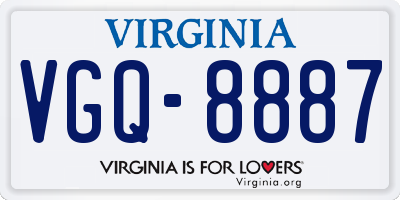 VA license plate VGQ8887