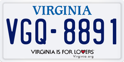 VA license plate VGQ8891
