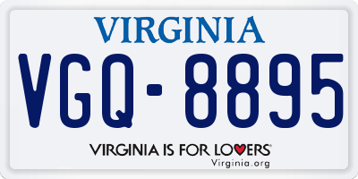 VA license plate VGQ8895