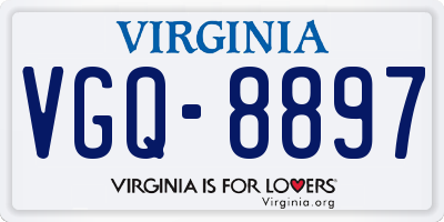 VA license plate VGQ8897