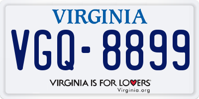 VA license plate VGQ8899
