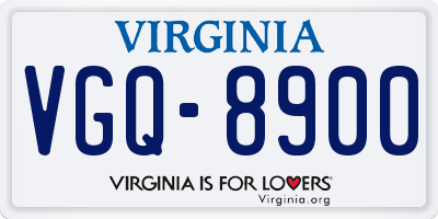 VA license plate VGQ8900