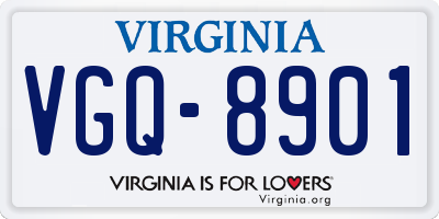 VA license plate VGQ8901