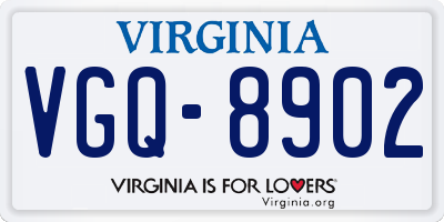 VA license plate VGQ8902