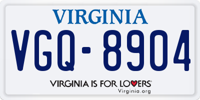 VA license plate VGQ8904