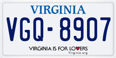 VA license plate VGQ8907