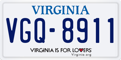 VA license plate VGQ8911