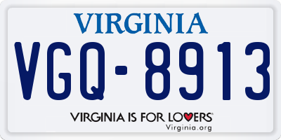 VA license plate VGQ8913