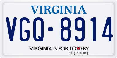 VA license plate VGQ8914