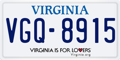 VA license plate VGQ8915