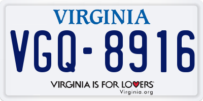 VA license plate VGQ8916