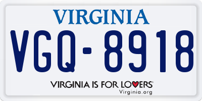 VA license plate VGQ8918