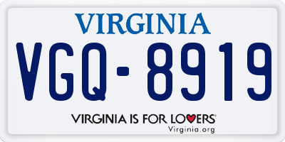 VA license plate VGQ8919