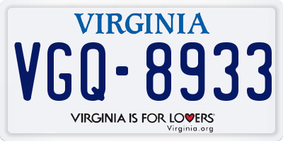 VA license plate VGQ8933