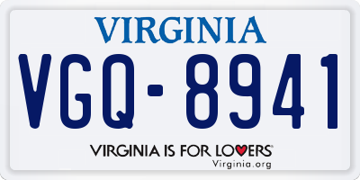 VA license plate VGQ8941