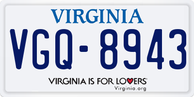 VA license plate VGQ8943
