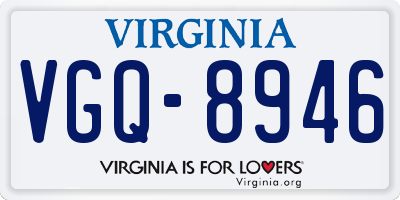 VA license plate VGQ8946