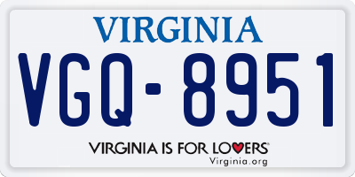 VA license plate VGQ8951