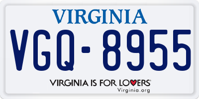 VA license plate VGQ8955