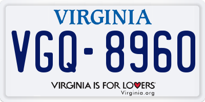 VA license plate VGQ8960