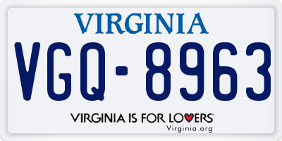 VA license plate VGQ8963