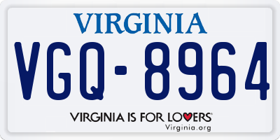 VA license plate VGQ8964