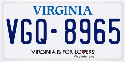 VA license plate VGQ8965