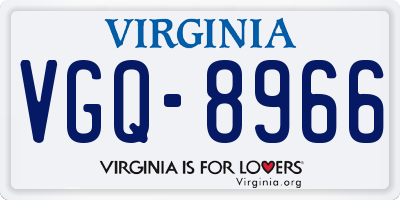 VA license plate VGQ8966