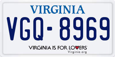 VA license plate VGQ8969