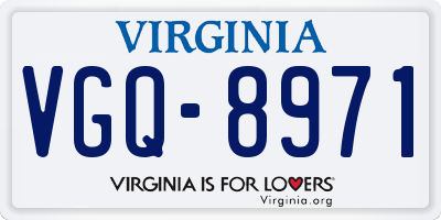 VA license plate VGQ8971