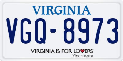 VA license plate VGQ8973