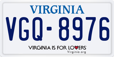 VA license plate VGQ8976
