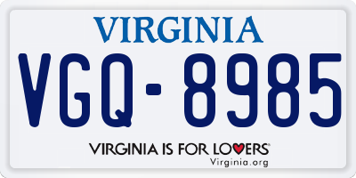 VA license plate VGQ8985