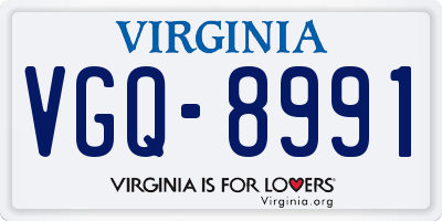 VA license plate VGQ8991