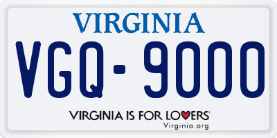 VA license plate VGQ9000