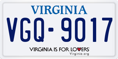 VA license plate VGQ9017