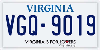 VA license plate VGQ9019